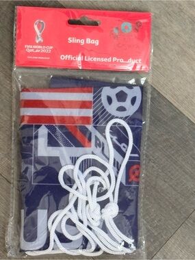 FIFA World Cup 2022 Kids Navy Blue Sling Bag with White Cord